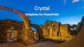  Presentation with virgin mary - Colorful presentation theme enhanced with church of panagia virgin mary backdrop and a teal colored foreground