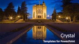  Presentation with european church - PPT theme featuring church of penha in guimaraes portugal european capital of culture 2012 background and a navy blue colored foreground
