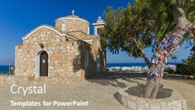  Presentation with church - Amazing PPT layouts having church-of-profitis-elias backdrop and a coral colored foreground