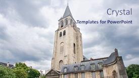  Presentation with saint - Slide set with church-of-saint-germain-des background and a sky blue colored foreground