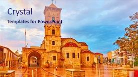  Presentation with saint - Slide deck with church of saint lazarus background and a light blue colored foreground