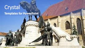  Presentation with roman catholic - Colorful presentation design enhanced with church of saint michael is backdrop and a teal colored foreground