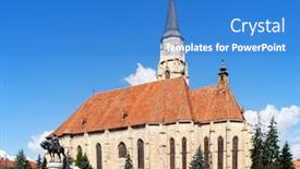  Presentation with roman style - Beautiful slide set featuring church-of-saint-michael backdrop and a teal colored foreground