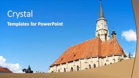  Presentation with roman style - Audience pleasing slide deck consisting of church-of-saint-michael backdrop and a cobalt blue colored foreground