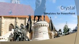  Presentation with roman style - Colorful slide deck enhanced with church-of-saint-michael backdrop and a light blue colored foreground