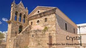  Presentation with zakynthos - Colorful PPT theme enhanced with church of saint nicholas backdrop and a coral colored foreground