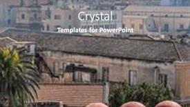  Presentation with church - Slide deck featuring church-of-san-cataldo background and a teal colored foreground