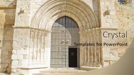  Presentation with church - Audience pleasing PPT theme consisting of church-of-san-felipe-built backdrop and a coral colored foreground