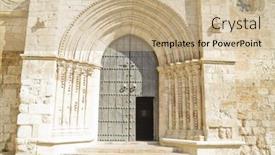  Presentation with church - Audience pleasing theme consisting of church-of-san-felipe-built backdrop and a coral colored foreground