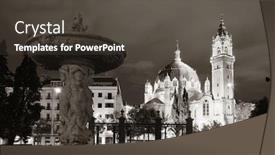  Presentation with church - Theme having church-of-san-manuel-y background and a dark gray colored foreground