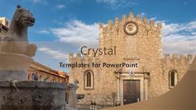  Presentation with church - Presentation featuring church-of-san-nicola-located background and a coral colored foreground