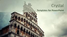  Presentation with facade - Slide set featuring church-of-san-pietro-somaldi background and a soft green colored foreground