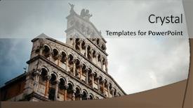  Presentation with calvary and church - Presentation having church of san pietro somaldi background and a  colored foreground