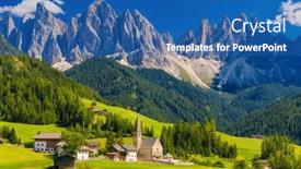  Presentation with mountain view - Theme consisting of church-of-santa-maddalena background and a ocean colored foreground