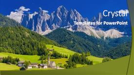  Presentation with mountain view - Presentation theme featuring church-of-santa-maddalena background and a ocean colored foreground