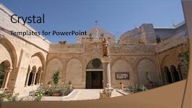  Presentation with church - Theme having church of st catherine bethlehem background and a teal colored foreground