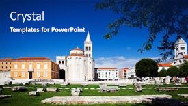  Presentation with croatia - Amazing PPT layouts having church of st donat zadar croatia backdrop and a ocean colored foreground