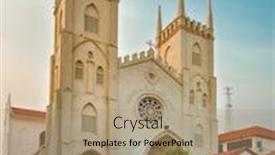  Presentation with church - Colorful presentation enhanced with church-of-st-francis-xavier backdrop and a coral colored foreground