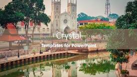  Presentation with sunrise - Presentation design featuring church-of-st-francis-xavier background and a coral colored foreground