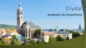  Presentation with kutna hora - Amazing PPT theme having church-of-st-james-kutna backdrop and a light blue colored foreground