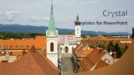  Presentation with croatia zagreb - Presentation theme with church of st mark zagreb croatia background and a lemonade colored foreground