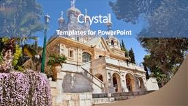  Presentation with magdalene - Amazing PPT theme having church of st mary magdalene backdrop and a teal colored foreground