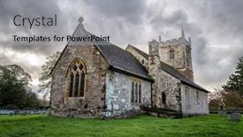  Presentation with church medieval - Theme featuring church-of-st-mary background and a light gray colored foreground