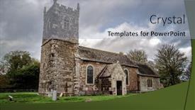  Presentation with church medieval - Presentation theme consisting of church-of-st-mary background and a light gray colored foreground