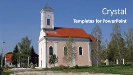  Presentation with croatia - PPT theme enhanced with church-of-st-roch background and a teal colored foreground