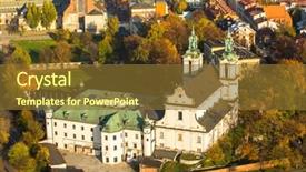  Presentation with bishop church - Slide set with church of st stanislaus bishop background and a tawny brown colored foreground