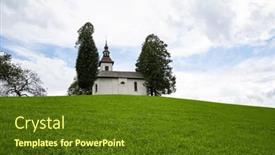  Presentation with church - Presentation design consisting of church-of-st-thomas background and a tawny brown colored foreground