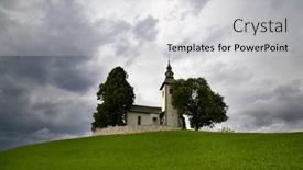  Presentation with church - Presentation theme with church-of-st-thomas and a light gray colored foreground