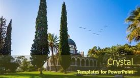  Presentation with illuminate - Amazing presentation theme having church-of-the-beatitudes backdrop and a tawny brown colored foreground