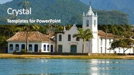  Presentation with colonial - Beautiful presentation theme featuring church of the beautiful portuguese backdrop and a teal colored foreground