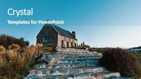  Presentation with history church - Colorful PPT theme enhanced with new zealand in late afternoon backdrop and a teal colored foreground