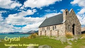  Presentation with new zealand - Beautiful PPT theme featuring lake tekapo new zealand backdrop and a tawny brown colored foreground