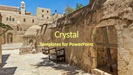  Presentation with stone cross - Beautiful slide deck featuring church of the holy sepulcher backdrop and a tawny brown colored foreground