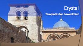  Presentation with religion islam holy quran - Colorful PPT layouts enhanced with church of the holy sepulchre backdrop and a cobalt blue colored foreground