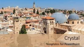  Presentation with israel - Audience pleasing slide deck consisting of church of the holy sepulchre backdrop and a coral colored foreground