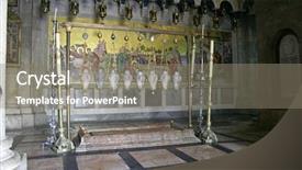  Presentation with jesus christ - Colorful theme enhanced with church of the holy backdrop and a gray colored foreground