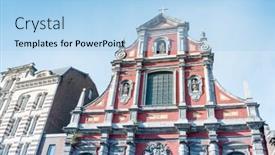  Presentation with city church - Amazing slides having church of the immaculate conception backdrop and a light blue colored foreground