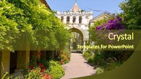  Presentation with saint - Presentation design consisting of church of the lerins abbey background and a tawny brown colored foreground