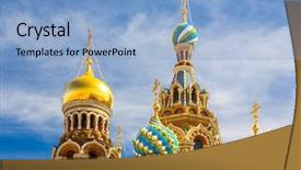  Presentation with blood flow cells - Beautiful presentation design featuring blood in st petersburg russia backdrop and a light blue colored foreground