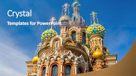  Presentation with blood - Colorful presentation enhanced with church of the savior backdrop and a teal colored foreground