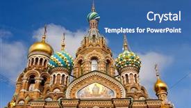  Presentation with church building - Audience pleasing slide deck consisting of church of the savior backdrop and a ocean colored foreground