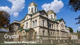  Presentation with church - Audience pleasing PPT layouts consisting of church of transfiguration in chisinau backdrop and a violet colored foreground