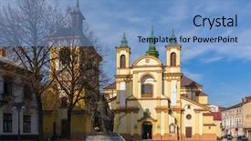  Presentation with catholic mary - PPT theme having church of virgin mary roman background and a light blue colored foreground