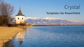  Presentation with church - Presentation featuring church-of-virgin-mary background and a light blue colored foreground