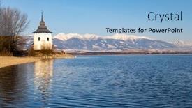  Presentation with statue of the virgin mary - Slide set with church-of-virgin-mary background and a light blue colored foreground