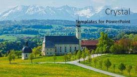  Presentation with bavaria - PPT layouts having church-of-wilparting-irschenberg-upper background and a light blue colored foreground